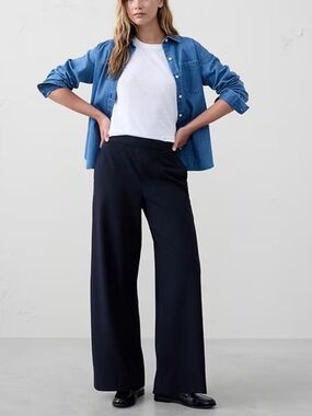 Banana republic Hayden Wide Leg Pull-On Pants in Navy